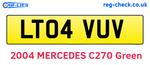 LT04VUV are the vehicle registration plates.