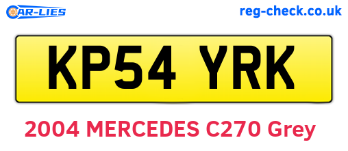 KP54YRK are the vehicle registration plates.