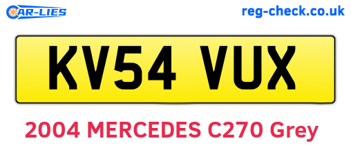 KV54VUX are the vehicle registration plates.