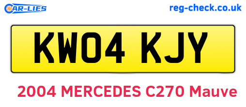 KW04KJY are the vehicle registration plates.