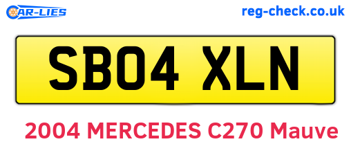 SB04XLN are the vehicle registration plates.