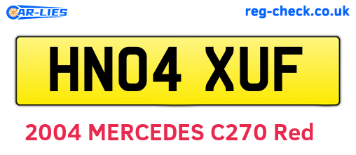 HN04XUF are the vehicle registration plates.