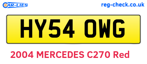 HY54OWG are the vehicle registration plates.