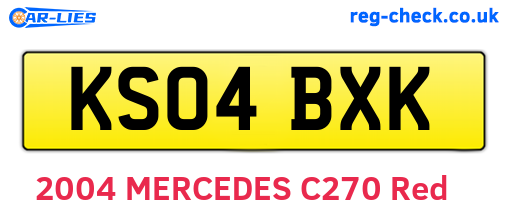 KS04BXK are the vehicle registration plates.