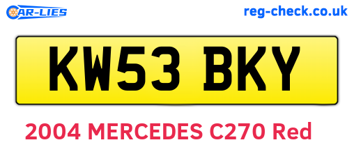 KW53BKY are the vehicle registration plates.