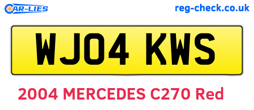 WJ04KWS are the vehicle registration plates.