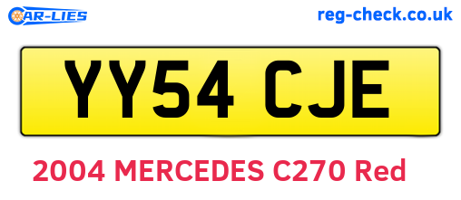 YY54CJE are the vehicle registration plates.