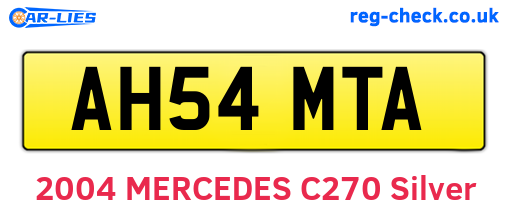 AH54MTA are the vehicle registration plates.