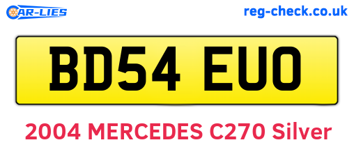 BD54EUO are the vehicle registration plates.