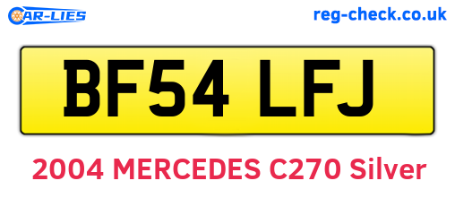 BF54LFJ are the vehicle registration plates.