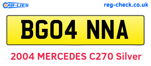 BG04NNA are the vehicle registration plates.