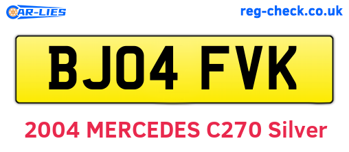 BJ04FVK are the vehicle registration plates.