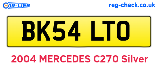 BK54LTO are the vehicle registration plates.