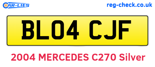 BL04CJF are the vehicle registration plates.