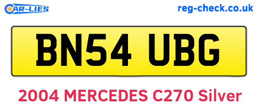 BN54UBG are the vehicle registration plates.