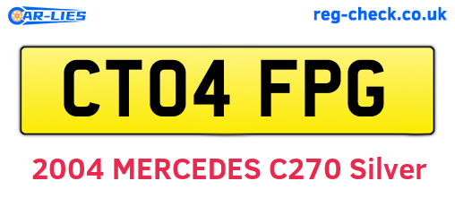 CT04FPG are the vehicle registration plates.