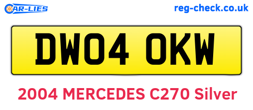 DW04OKW are the vehicle registration plates.