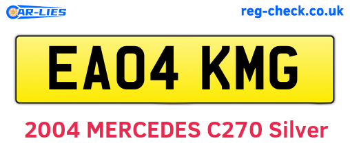 EA04KMG are the vehicle registration plates.