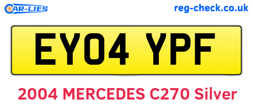 EY04YPF are the vehicle registration plates.