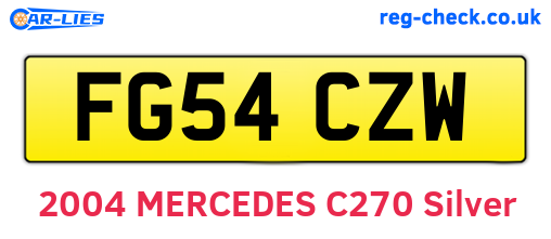 FG54CZW are the vehicle registration plates.
