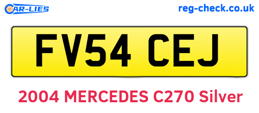 FV54CEJ are the vehicle registration plates.
