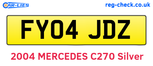 FY04JDZ are the vehicle registration plates.