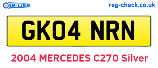 GK04NRN are the vehicle registration plates.