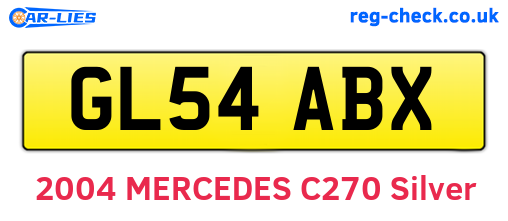 GL54ABX are the vehicle registration plates.