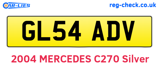 GL54ADV are the vehicle registration plates.