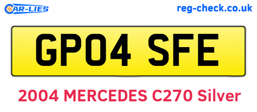 GP04SFE are the vehicle registration plates.
