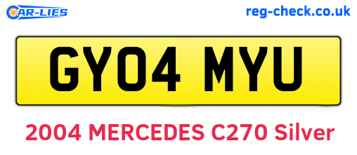 GY04MYU are the vehicle registration plates.