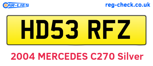 HD53RFZ are the vehicle registration plates.