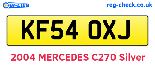 KF54OXJ are the vehicle registration plates.