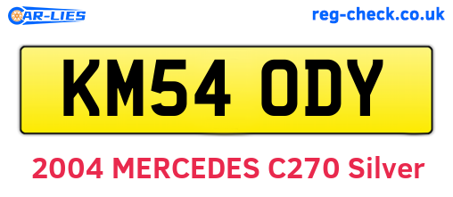 KM54ODY are the vehicle registration plates.