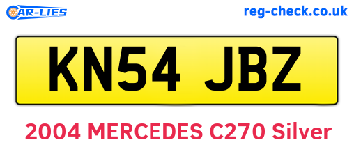 KN54JBZ are the vehicle registration plates.