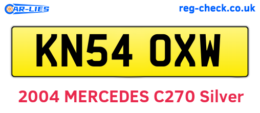 KN54OXW are the vehicle registration plates.