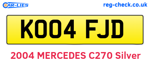 KO04FJD are the vehicle registration plates.