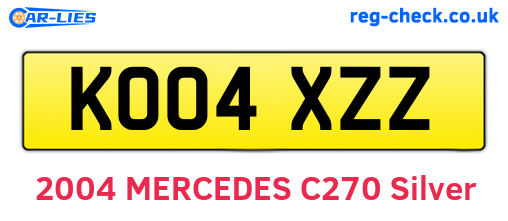 KO04XZZ are the vehicle registration plates.