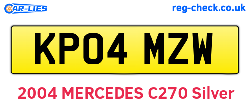 KP04MZW are the vehicle registration plates.