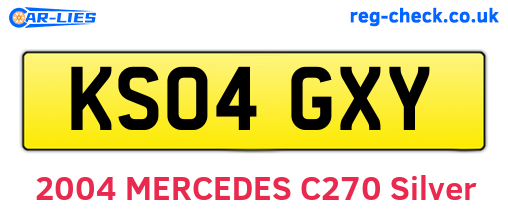 KS04GXY are the vehicle registration plates.