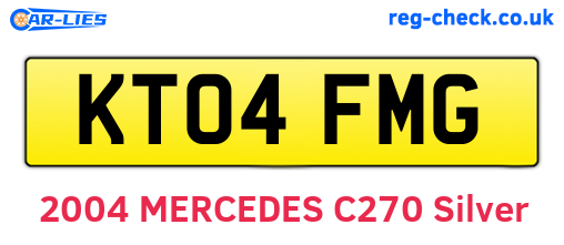 KT04FMG are the vehicle registration plates.
