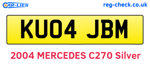 KU04JBM are the vehicle registration plates.
