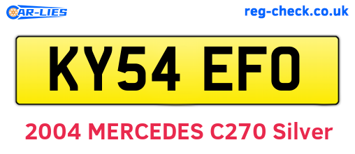 KY54EFO are the vehicle registration plates.
