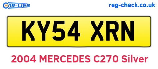 KY54XRN are the vehicle registration plates.