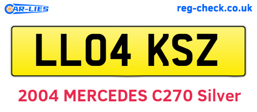 LL04KSZ are the vehicle registration plates.
