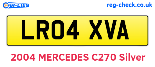 LR04XVA are the vehicle registration plates.