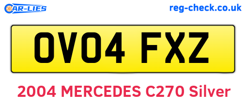 OV04FXZ are the vehicle registration plates.