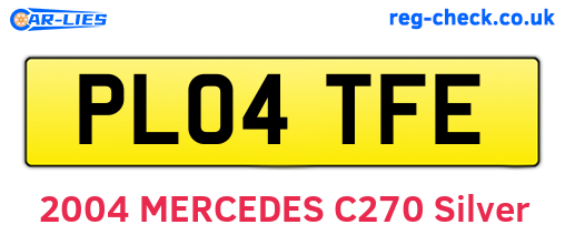 PL04TFE are the vehicle registration plates.