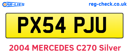 PX54PJU are the vehicle registration plates.