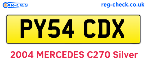 PY54CDX are the vehicle registration plates.